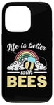 iPhone 13 Pro Life Is Better With Bees Rainbow Case