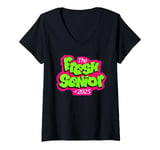 Womens Class of 2025 Senior Fresh 90s Retro TV Style Graduation V-Neck T-Shirt