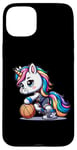 Coque pour iPhone 15 Plus Licorne mignonne de joueur de basket-ball