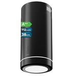 Cecotec Hotte Aspirante 38cm îlot Rond Bolero Flux Ire 388000 Black A++. Finition Noire, Aspiration 800M3/H, Moteur 210W, Commande Electronique, Panneau Led, Filtre à Charbon