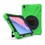 Coque en TPU forme de X avec béquille rotative et dragonne vert pour votre Samsung Galaxy Tab A 8.0 (2019) with S Pen SM-P200