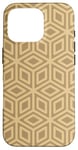 Coque pour iPhone 16 Pro Beige Brown Tones Hexagons Intersecting Squares Pattern