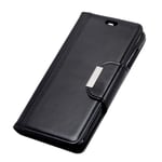 Mipcase Flip Phone Case with Magnetic Buckle, Leather Phone Cover with Card Slots and Wallet, Shockproof Kickstand Phone Shell for Wiko Tommy 3 (Black)