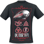 Led Zeppelin T Shirt UK Tour 71 Band Logo Official Mens Black XXL