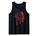 Native American Feather Headdress Indian Chief Tribes Pride Tank Top