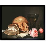 De Heem Vanitas Still-life Skull Book Roses Painting Unframed Wall Art Print Poster Home Decor Premium