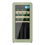 Cecotec Cave a Vin 18 Bouteilles Bolero GrandSommelier Origin 18 Hit Green. Cave à vin rétro, vert, 18 bouteilles, NoFrost, 5-20 ºC, LED, compresseur, clayettes en bois