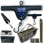 LFS DIGITAL SCALES T BAR CARP WEIGH SCALES HOOK lbs/kg + NGT XPR FLOATING SLING