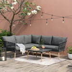 LifestyleGarden Hörnsoffgrupp Ipanema Lounge med soffbord och dynor IPANEMA corner set w. coffee table 75*75 cm, grey 41218