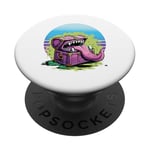 Monster chest sharp teeth long tongue horror fantasy monster PopSockets Adhesive PopGrip