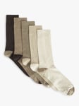 John Lewis Organic Cotton Rich Heel and Toe Men's Socks, Pack of 5