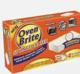 Oven Brite Re Usable 4 Sponge Eraser Ovens Hobs Microwaves Easy Clean For Stains