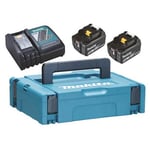 Makita Batterikit LXT 2xBL1850B + DC18RC 18V 2x5Ah Powerpack - BL1850Bx2, MAKPAC 197624-2