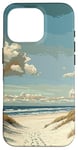 Coque pour iPhone 16 Pro Plage de sable avec dunes - Graphique vintage