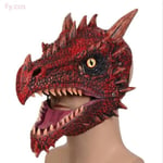 Raptor-naamio turkilla Alkuperäinen Furri Dragon Dinosaur Head Latex Mascara Cosplay Furry Animal Helmet Halloween-asu miehille