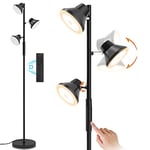 SIBRILLE Lampadaire LED Dimmable 36W, 2500LM Lampadaire sur Pied Salon Avec Télécommande, Lampe sur Pied 4 Températures de Couleur, 3 Lampes Réglable LED pour Salon Chambre Bureau [2024 Mise à jour]