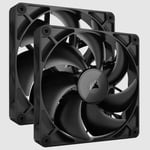 Corsair iCUE LINK RX140 14cm PWM Case Fans x2, Magnetic Dome Bearing, 1700 RPM, Hub Included, Black - CO-9051012-WW