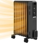 HOMCOM Oil Filled Radiator Portable Space Heater W/ 9 Fin, 3 Heat Settings