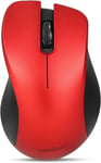 Perimice-621R Souris Sans Fil Silent Click Ergo Compatible Pc De Bureau Et Ordinateur Portable Sans Fil 2,4 Ghz Rouge