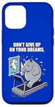 Coque pour iPhone 12/12 Pro Rhino Unicorn Tapis de course drôle Gym Entraînement Fitness Exercice