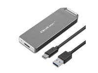 Qoltec Mini Aluminiumkapsling | M.2 Ssd Pocket | Nvme | Pcie | Usb 3.1 | Super Speed 10Gb/S | 2Tb | Silver