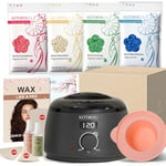 KOTAMU Waxing Kit Black Digital Wax Kit for Women Men Sensitive Skin Hard Wax Pot for Eyebrow Face Leg Underarm Coarse Soft Hair Removal Professional Wax Warmer with 25 Accessories for Home Salon