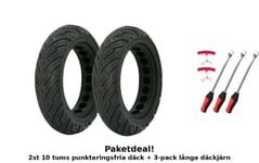 2-pack Solida däck 10x2.50-6.5 (44mm) till G30 MAX (60/70-6.5) inkl. 3st extra långa däckjärn