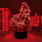 Anime Konosuba Aqua Figuuri Led Lamppu 3D Yövalo Anime Lovers Lahjavalo Led Yövalaisimille Lapsille Makuuhuoneen koristelu Lapsen syntymäpäivälahja jouluksi