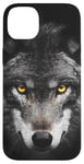 iPhone 14 Plus Wolf Lovers Black Wolf Wild Animal Lovers Wolf Illustration Case