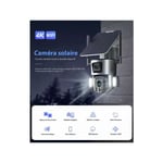 Caméra Surveillance Sécurité Solaire Sans fil Extérieure 4K 8MP wifi 360° Double Objectif Zoom Optique 10X Détection mouvement