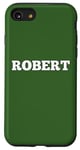 Coque pour iPhone SE (2020) / 7 / 8 Médaille nominative Robert Big Texte blanc personnalisable Dos assorti