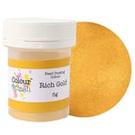 COLOUR SPLASH Pearl Food Colouring Dusts, Lustre Dust for A Pearlescent Finish to Cake Surfaces Or Decorations, Create A Rainbow Cake Kit with an Assortment of Glistening Colours - Rich Gold 5g