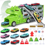 Aoskie Dinosaur Car Transporter Toy for 3 4 year old, Monster Toddler Carrier 8