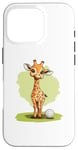 Coque pour iPhone 16 Pro Jolie balle de golf girafe pour un moment ludique