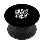 Bee Mine Honey Cute Valentine pour les amoureux des abeilles PopSockets PopGrip Adhésif