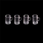 4pcs Dollhouse Miniature Food Model Accessories Mini Beer Glass 0