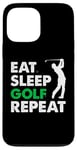 Coque pour iPhone 13 Pro Max Eat Sleep Golf Repeat, Golf Tshirt for Women, Men, Golf Tee