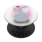 Cell Phone Pop Up Holder,Pink and Gray Elephant Design White PopSockets Grip and Stand for Phones and Tablets