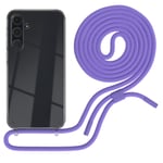 Phone Cord For Samsung Galaxy A35 Phone Case With Strap Chain Purple