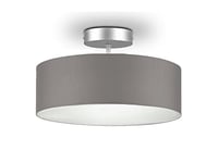 meineWunschleuchte Plafonnier intemporel avec abat-jour en tissu en blanc Ø 30cm - couverture satinée pour une ambiance lumineuse sans éblouissement, SP1002R30W, 30cm Blanc