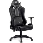 Diablo X-Ray Chaise Gaming Fauteuil de Gamer de Bureau Accoudoirs 4D Skaï Perforation Oreiller Cousin Lombaire (Noir-Gris, XL)