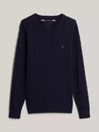 Tommy Hilfiger Organic Cotton Crew Jumper, Navy