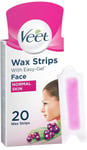 Veet Face Precision Wax Strips with Easy Grip for Normal Skin with Shea Butter 