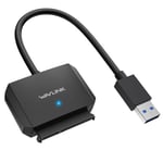 WAVLINK - Adaptateur USB 3.0 vers SATA pour SSD 2,5" et HDD - Câble USB vers SATA - Adaptateur fixe, 2,5"