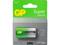 Batteri Gp Super Alkaline D 2-Pak,2 Stk/Pk