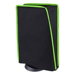 PlayVital Housse Anti-Poussière pour ps5 Console Standard Housse de Protection pour ps5 Digital Edition Anti-Poussière Cover en Nylon pour ps5 Console Vertical-Noir & Vert Garniture