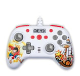 Konix One Piece Manette filaire pour Nintendo Switch, Switch OLED et PC - Fonction vibration - Câble 3 m - Motif Luffy - Blanc