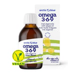 Arctic Blue - Algae Oil DHA + EPA + Hemp Seed Oil ALA with Vitamin D Variationer Lemon - 150 ml.