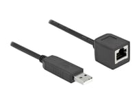 Delock - Seriell Adapter - Usb (Hann) Til Rj-45 (Hunn) - 50 Cm - Usb / Usb 2.0 / Eia-232 - Svart