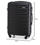 WITTCHEN Valise de Voyage Bagage à Main Valise Cabine Valise Rigide en ABS avec 4 roulettes pivotantes Serrure à Combinaison Poignée télescopique Groove Line Taille M Noir